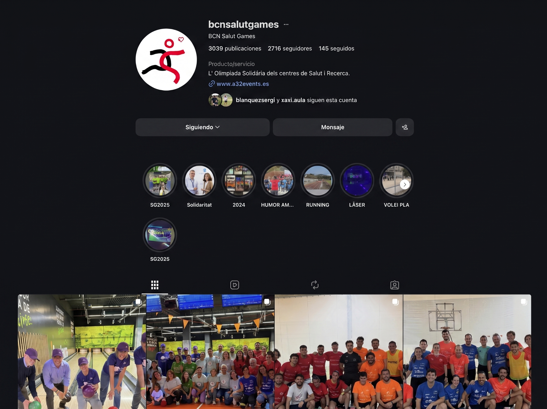 @bcnsalutgames Instagram profile — live brand